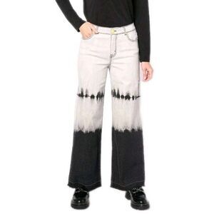 LOGO Lori Goldstein x Smiley World Petite Wide Leg Jeans 10P Tie Dye Y2k Vibe